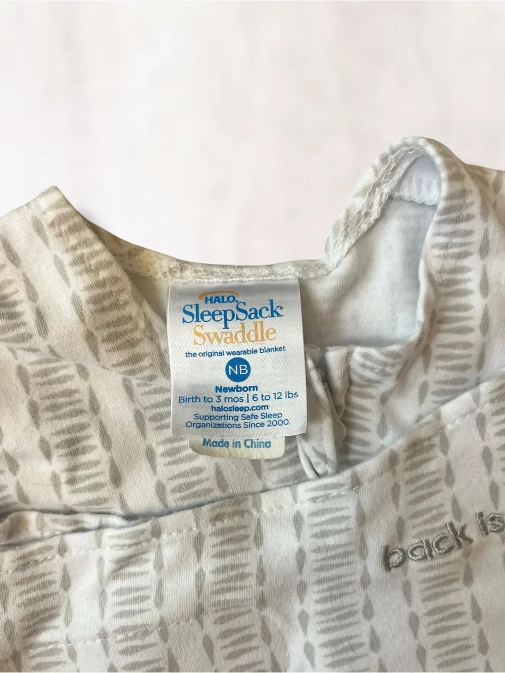 Halo Sleep Sack Swaddle Newborn- grey and white